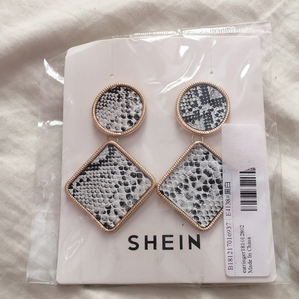 Snake print earrings